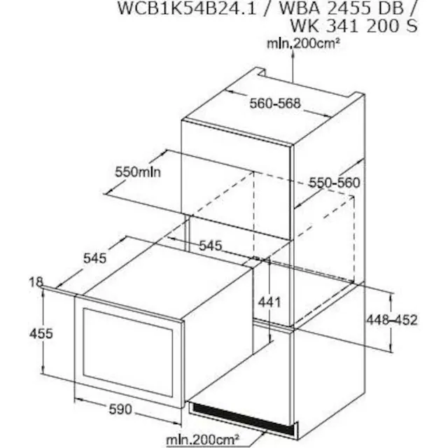Amica Einbauweinkühlschrank »WK 341 200 S«, für 24 St. Standardflaschen á 075l, LED-Beleuchtung