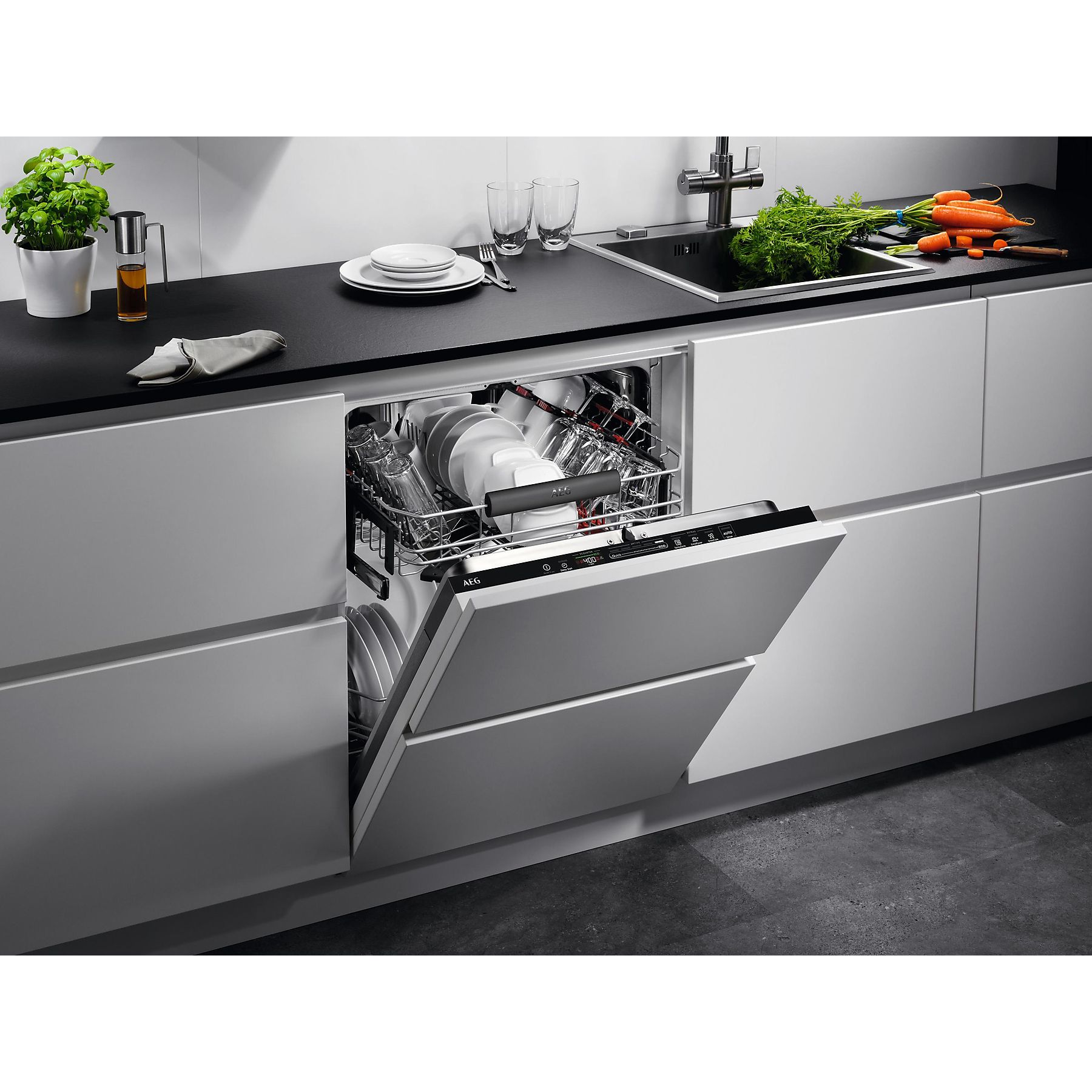 AEG FSB 53627 P 2022 Geschirrspüler (vollintegrierbar (Besteckkorb, 596 mm breit, 44 dB (A), D)