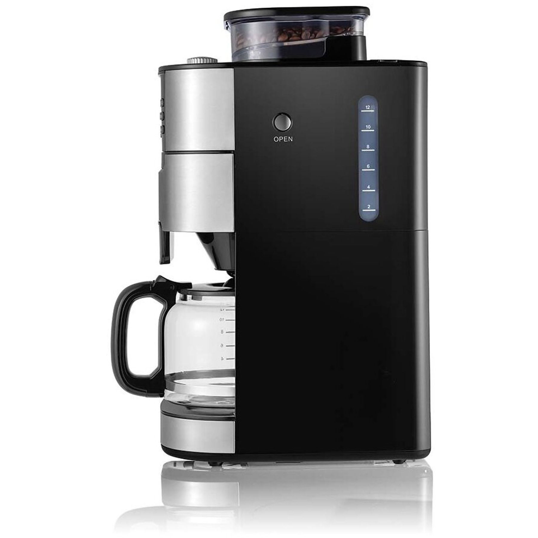 ARZUM AR3092 Brewtime Fresh Grind Kaffeemaschine Schwarz-Silber