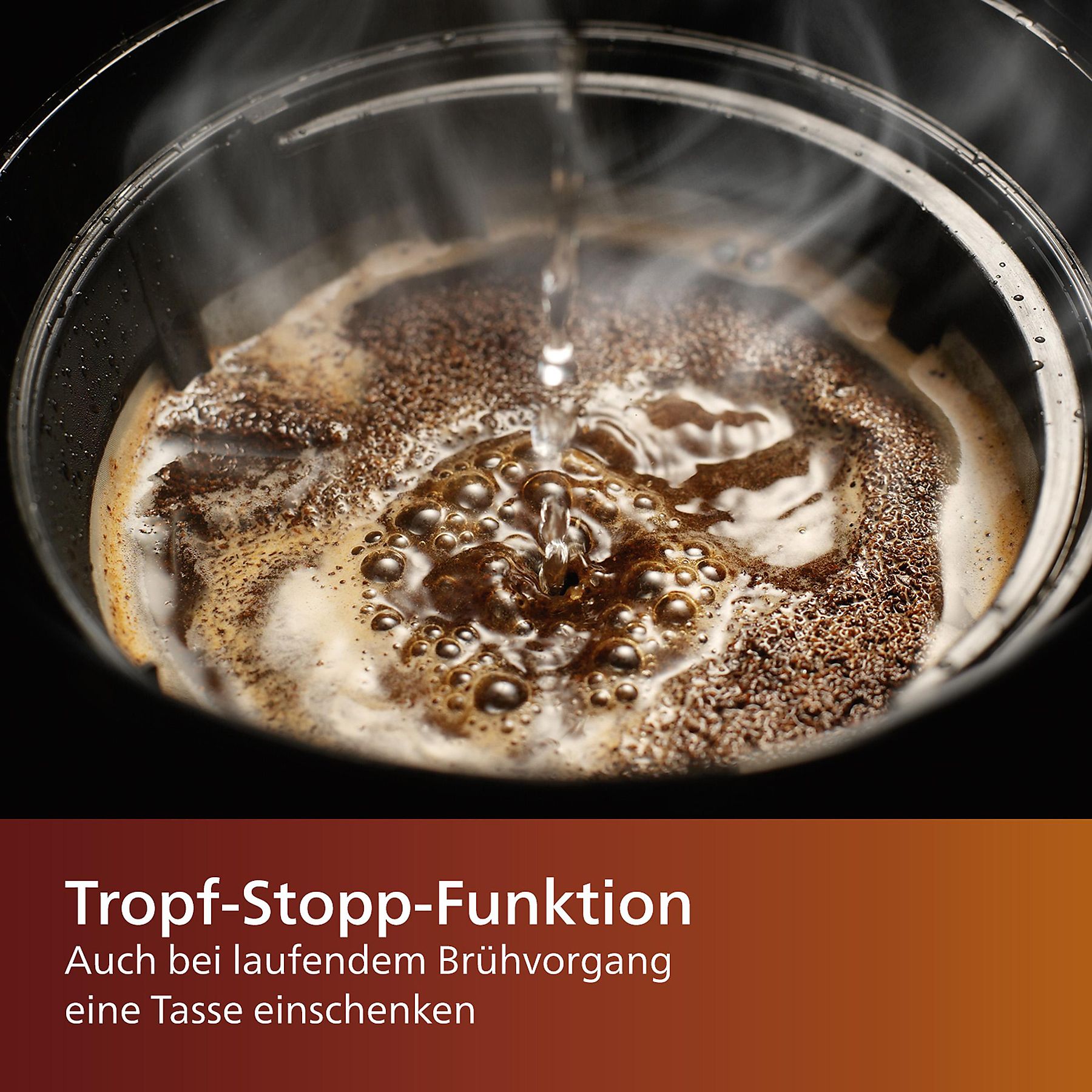 PHILIPS HD7546/20 Café Gaia mit Thermokanne aus Edelstahl, 1,2 Liter, 1000 Watt, Kaffeemaschine Schwarz/Silber