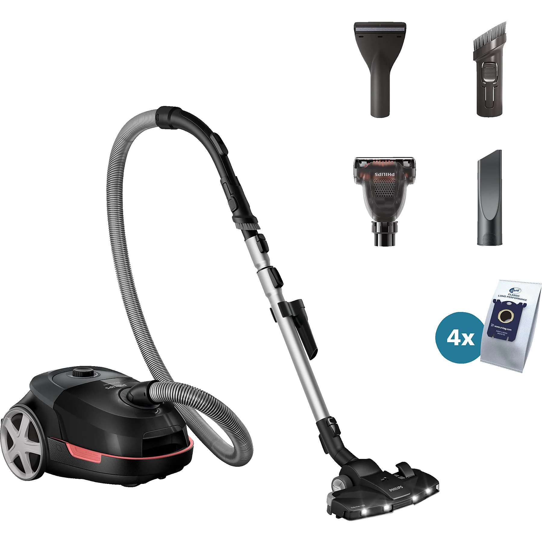 PHILIPS XD6142/12 6000 Series mit Beutel, Staubsauger, maximale Leistung: 900 Watt