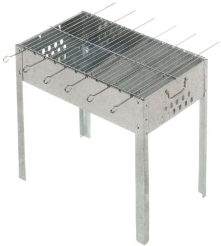 Mustang Grill Holzkohlegrill mit 6 Spießen 50 x 30 x 50 cm