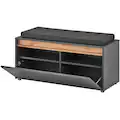 vidaXL Bank mit Staufach 116 cm Grau Wildleder-Optik