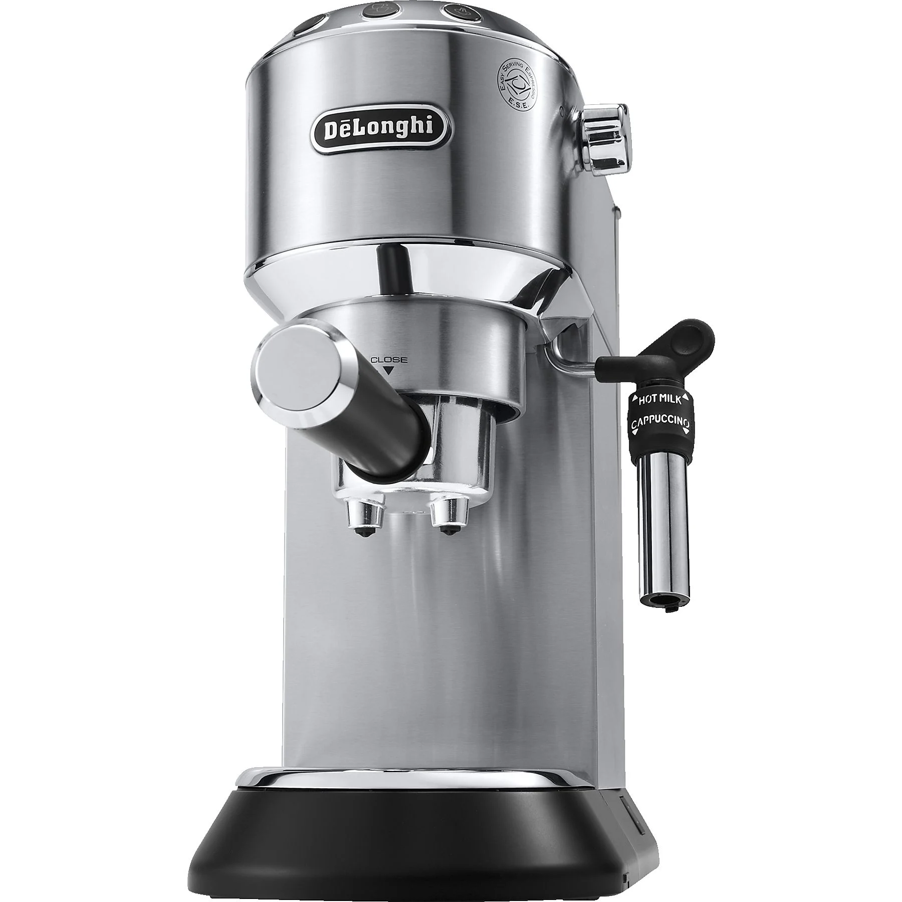 DELONGHI Dedica Style EC685.M - Professionelle Milchaufschäumung und schmales Design, Siebträger Espressomaschine Silber Matt