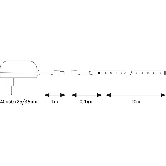 Paulmann LED-Streifen »FN SimpLED Strip Set 10m Motion RGB«, 17W, 230/12V, DC, Weiß Kunststoff