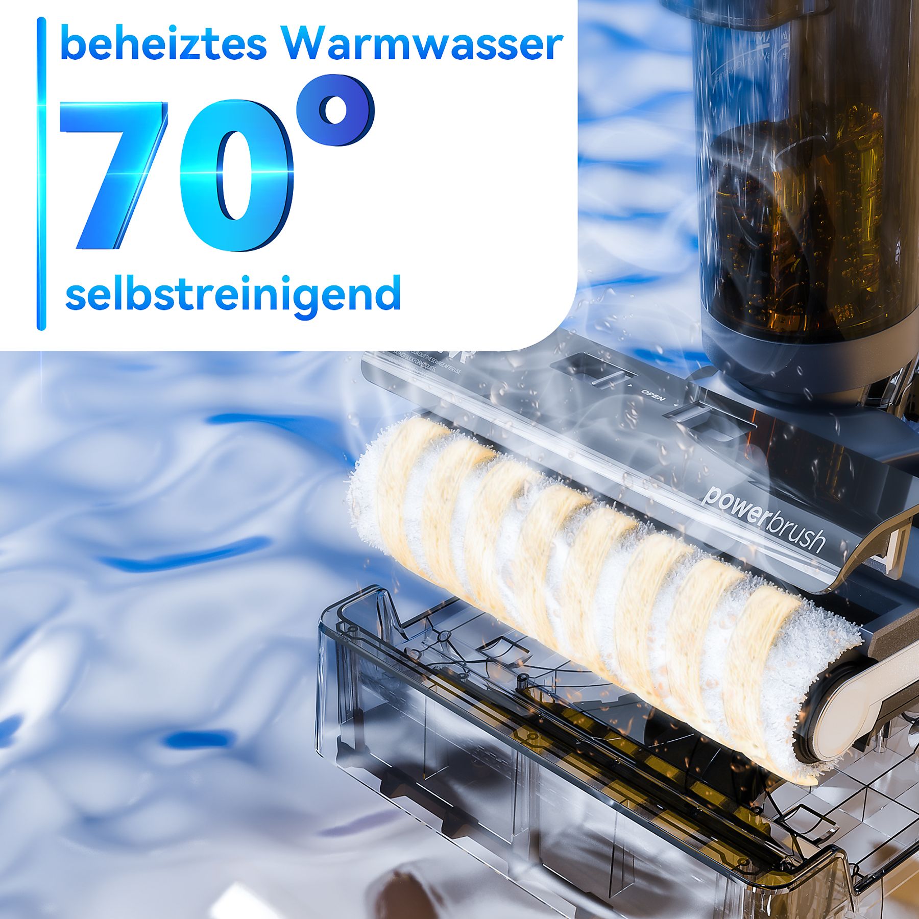 JONR ED12 Pro Nass Trockensauger,Kantenreinigung,9kPa Nass Trockensauger, Blau