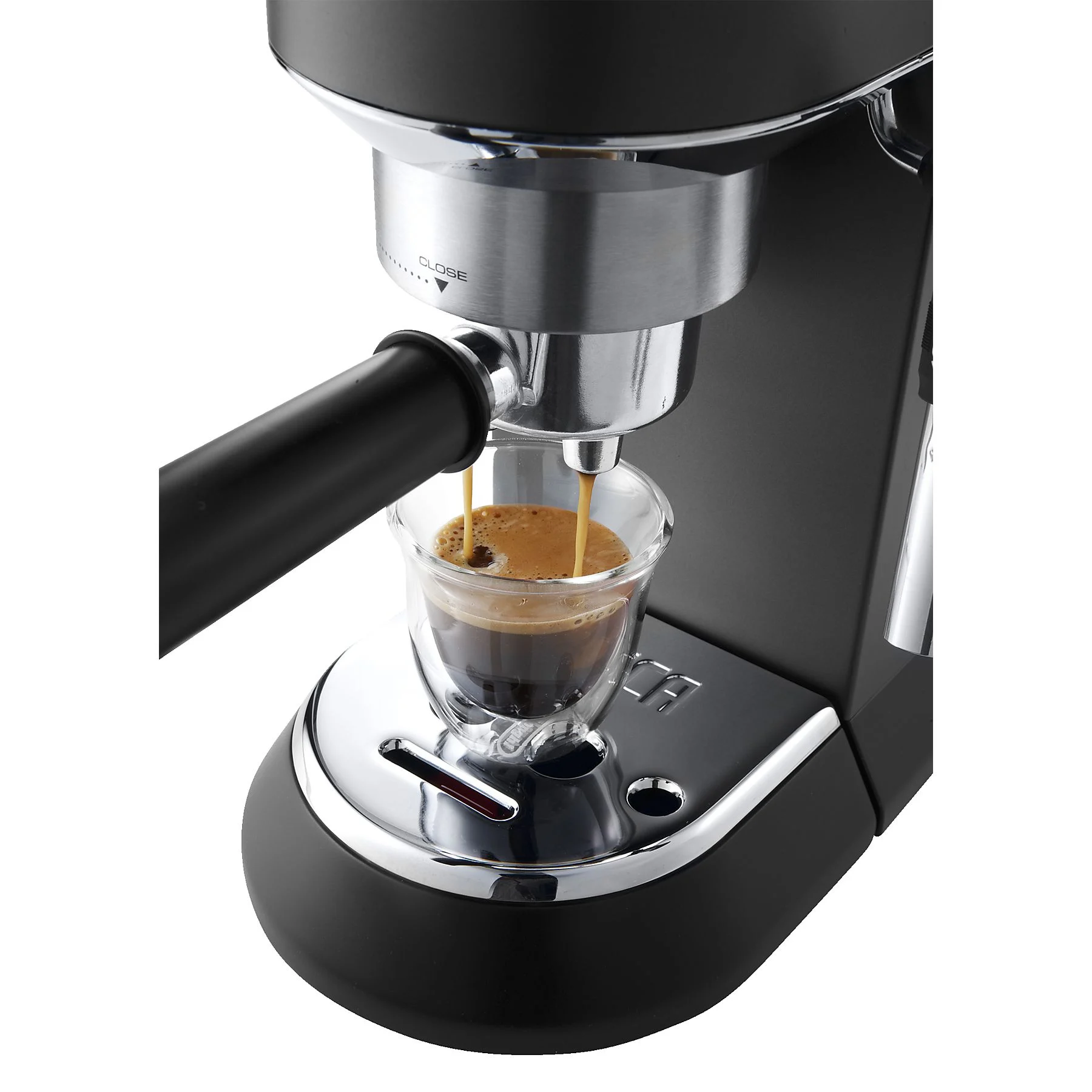 DELONGHI Dedica Style EC685.BK - Professionelle Milchaufschäumung und schmales Design, Siebträger Espressomaschine Schwarz Matt