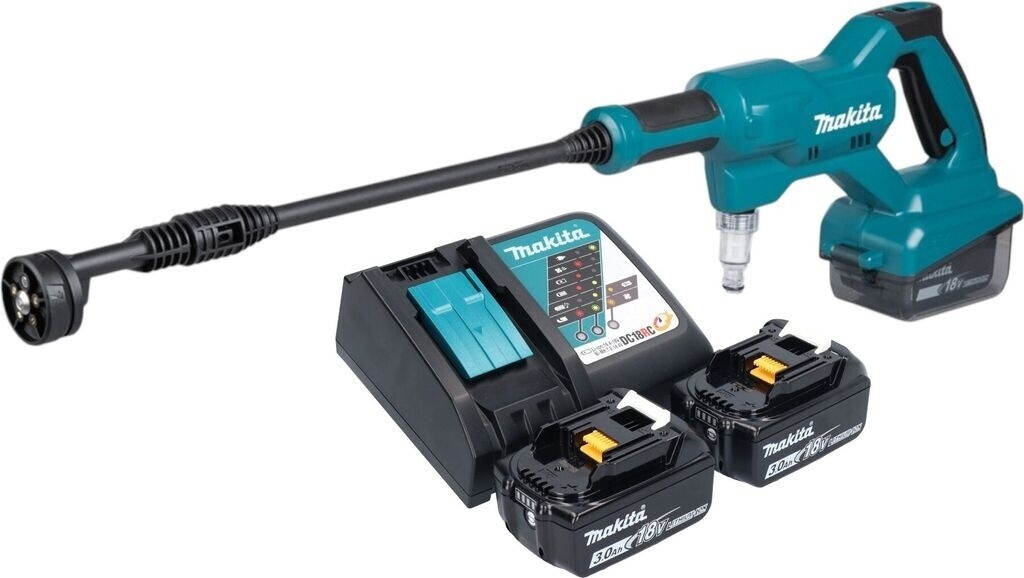 Makita DHW 180 RF Akku Druckreiniger 18 V 24 bar + 2x Akku 3,0 Ah + Ladegerät