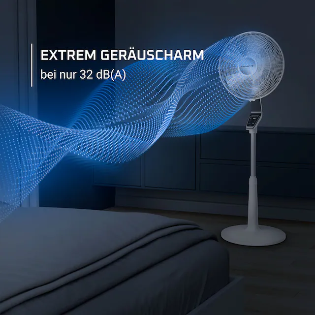 Rowenta Standventilator »VU5690 Turbo Silence Extreme«, 40 cm Durchmesser, 32 dB(A), 14 Geschwindigkeiten, Fernbedienung, digitaler 12 h Timer
